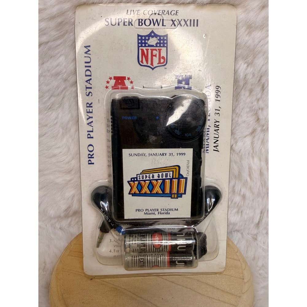 Vintage 1999 NFL Super Bowl XXXIII Live Coverage Radio Pro Player Stadium Miami